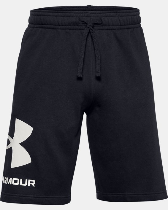 Men's UA Rival Fleece Big Logo Shorts in Black image number 7